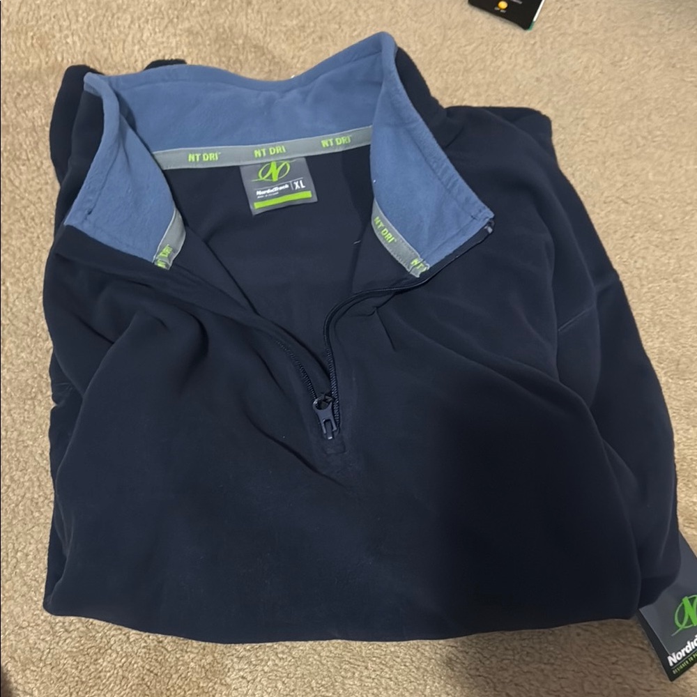 NordicTrack Navy Blue Fleece Quarterzip Pullover